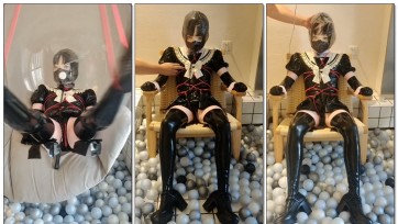 【星河】【kigurumi】乳胶娃娃的残酷训练（椅子固定+热缩袋+训练器）