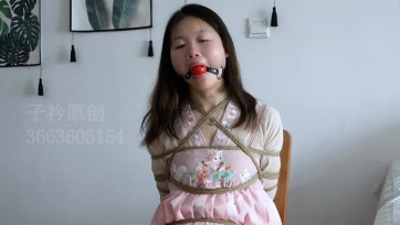 【子衿原创】小婉 日式紧缚口球口水丝袜胶带包手放置