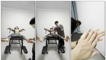 【延江艺束】苗条瑜伽小萝莉 绑在妇产检查床上 被肆意抚摸 分开所有脚趾长时间挠脚心 鞭打掐大腿 胶带缠嘴 摸胸揉胸