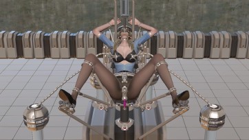 【绳缚日本工作室】拘束粉毛双马尾魔法少女 黑丝制服白领 PJ 强制站立 大字