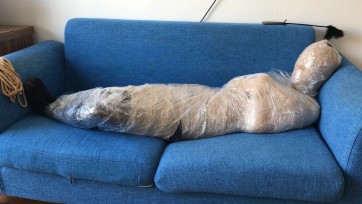 【高校联盟】99年研究生小周 绷带保鲜膜包裹，捂嘴，塑料袋套头，呼控幻想