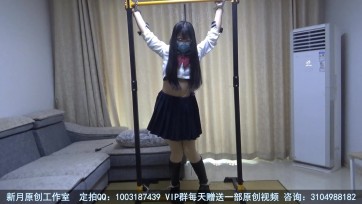 【新月原创】【玉箫】水手服 光腿神器 长筒靴 大字自铐+TD折磨 解铐失败的下场