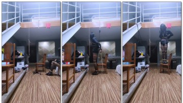 【丝妹vv】薇薇黑丝高跟鞋自缚吊缚3