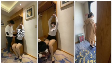【可乐inrey 】楼梯T教，丝袜红底高跟凉鞋，手铐吊，胶带封嘴走廊探险，发现监控被迫返回，落地窗前O葆快乐棒gc