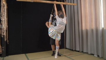 【象人工作室】小0-校服，帆布鞋，玩手机被发现，导致的一系列拉伸惩罚