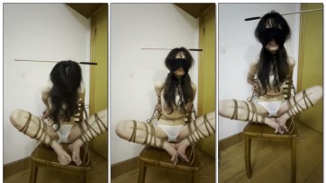 【缚予】线下真实调教之24h不间断管教-奖励篇，五花大绑在椅子上，M开腿缚抽打下面+震动乳夹奖励，耳光+抽大腿+打脚心+挠脚心挠痒齐上阵，这奖励够不够呢