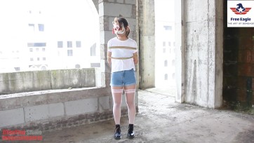 【自由鹰束艺】学生素人长腿粉丝袜捆绑挣扎拘束！