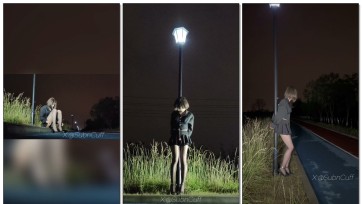 【Sub咔咔】户外定时锁手铐脚镣背铐在路灯下SubM