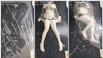 【哈曼哈w】白丝蕾姆绿色黏液灌肠，45厘米g塞，进入真空床