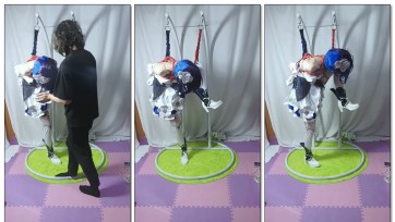 【时生】崩坏三彼岸双生白希儿cos！日式捆绑+单腿吊，郊狼电击！只能无助不断的扭动身体！